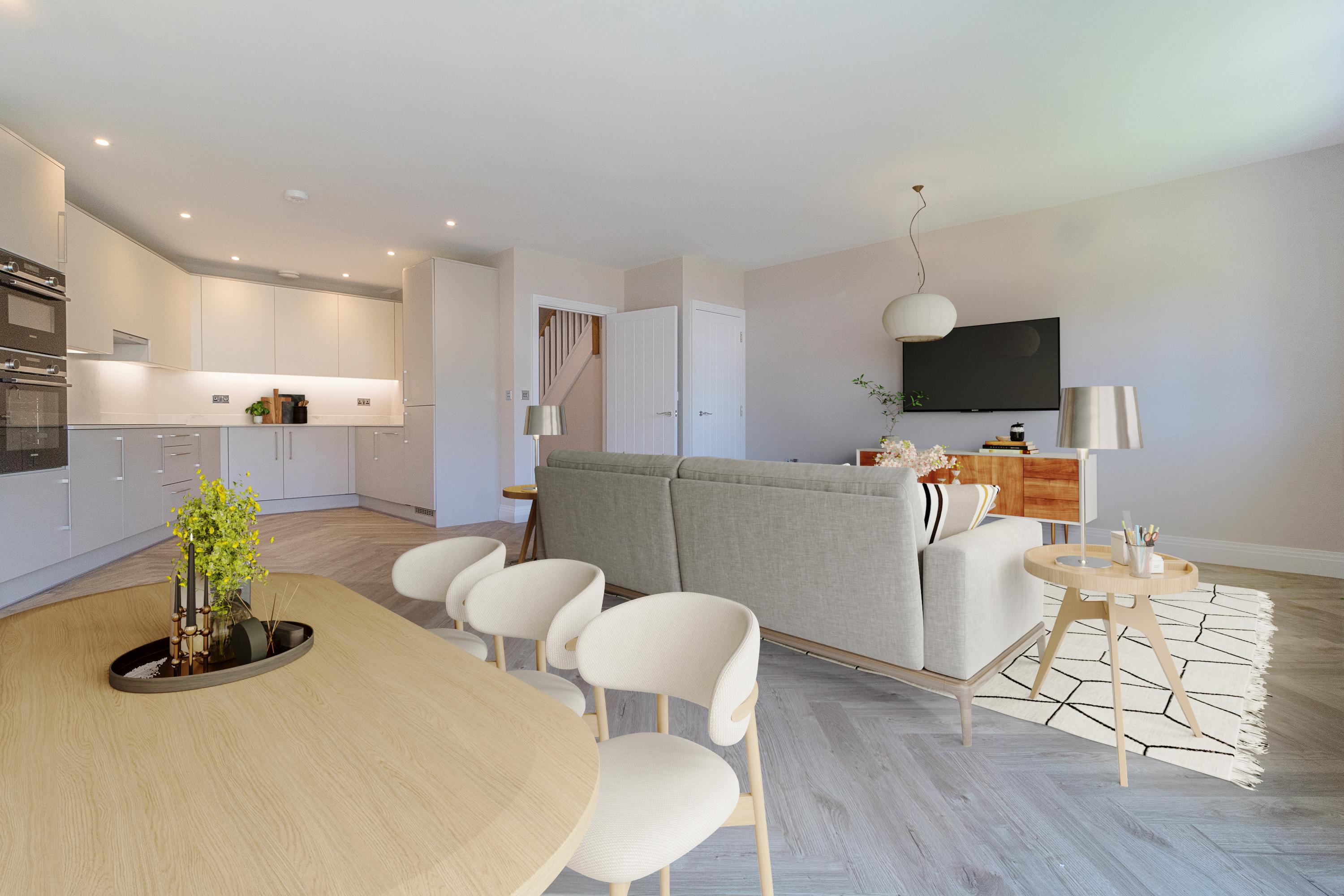 Moorfield Mews - plot 32 - kitchen/living dining area
