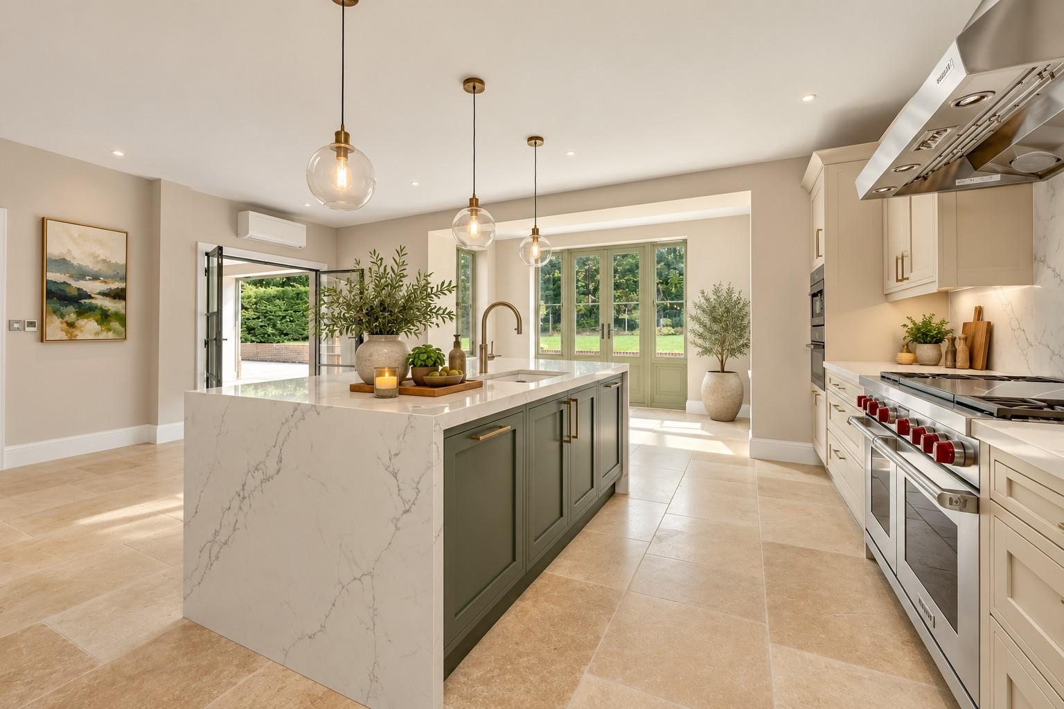 Digitally dressed kitchen at Albury, Woods End