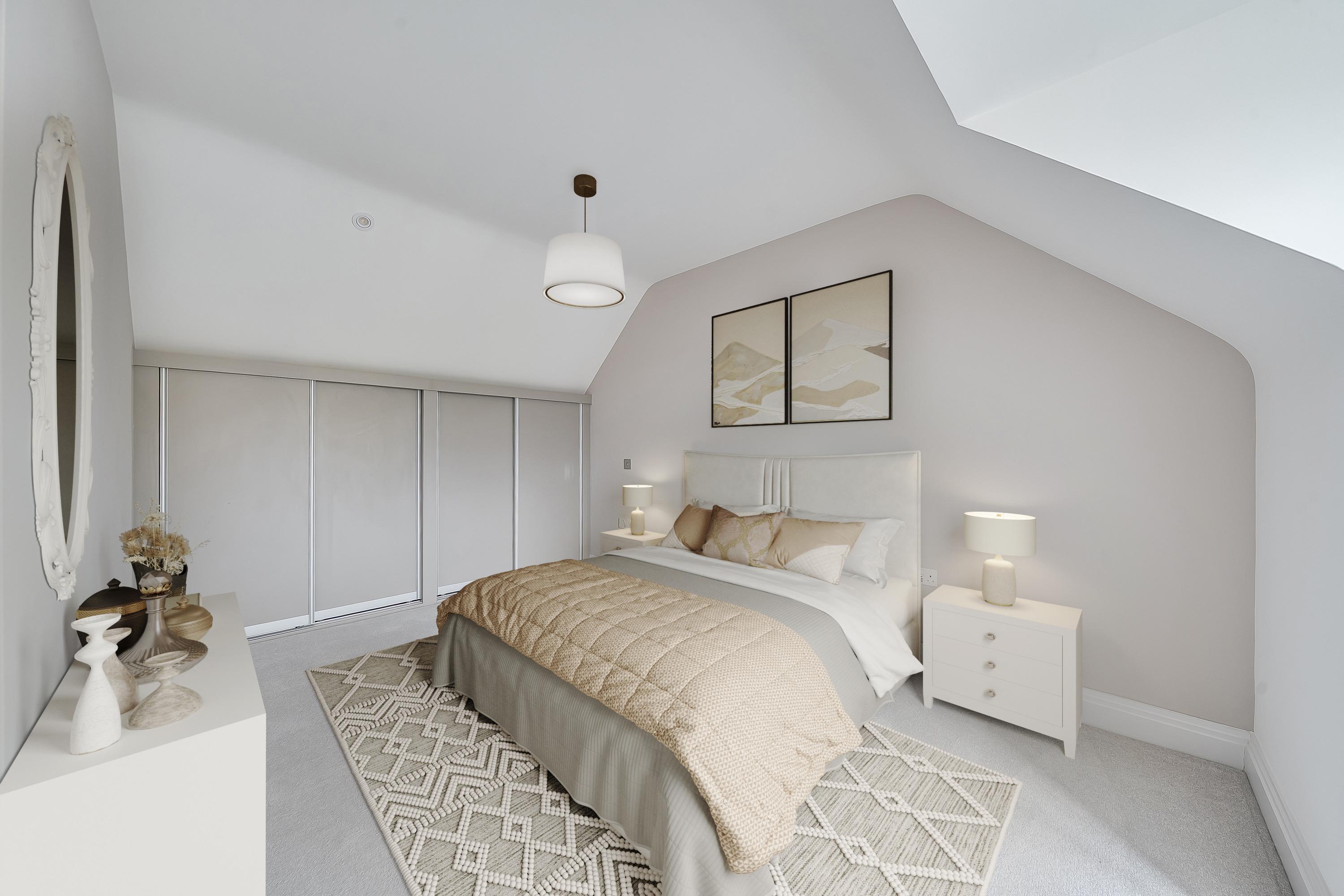 Moorfield Mews - Plot 9 - Digitally dressed bedroom image